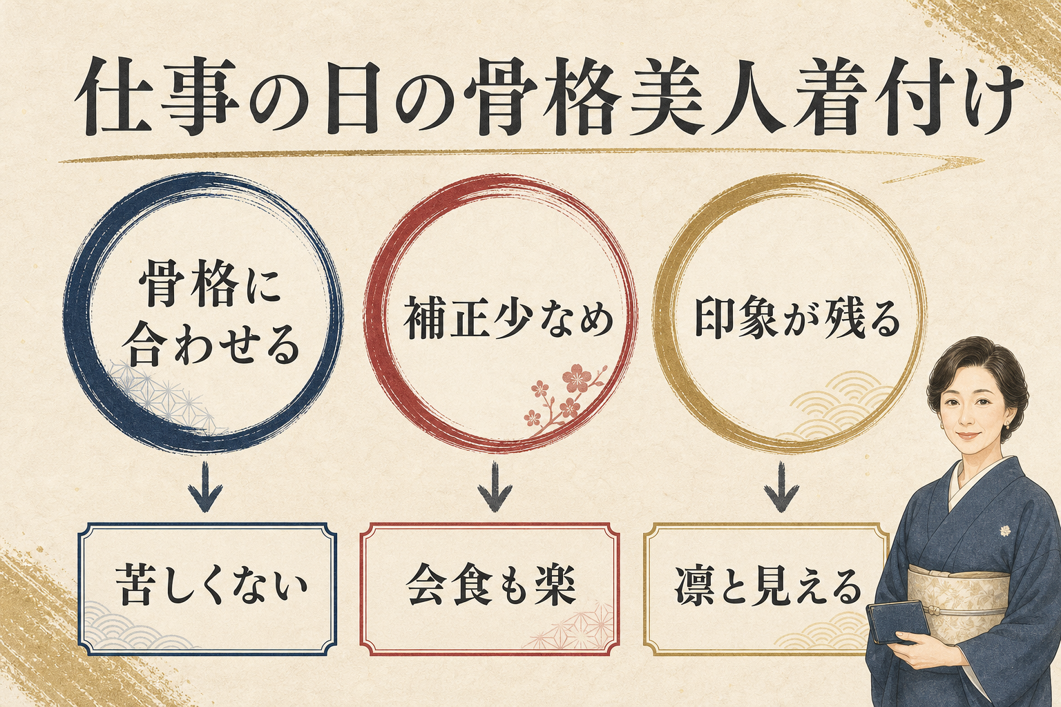 仕事の日の骨格美人着付けのしくみ