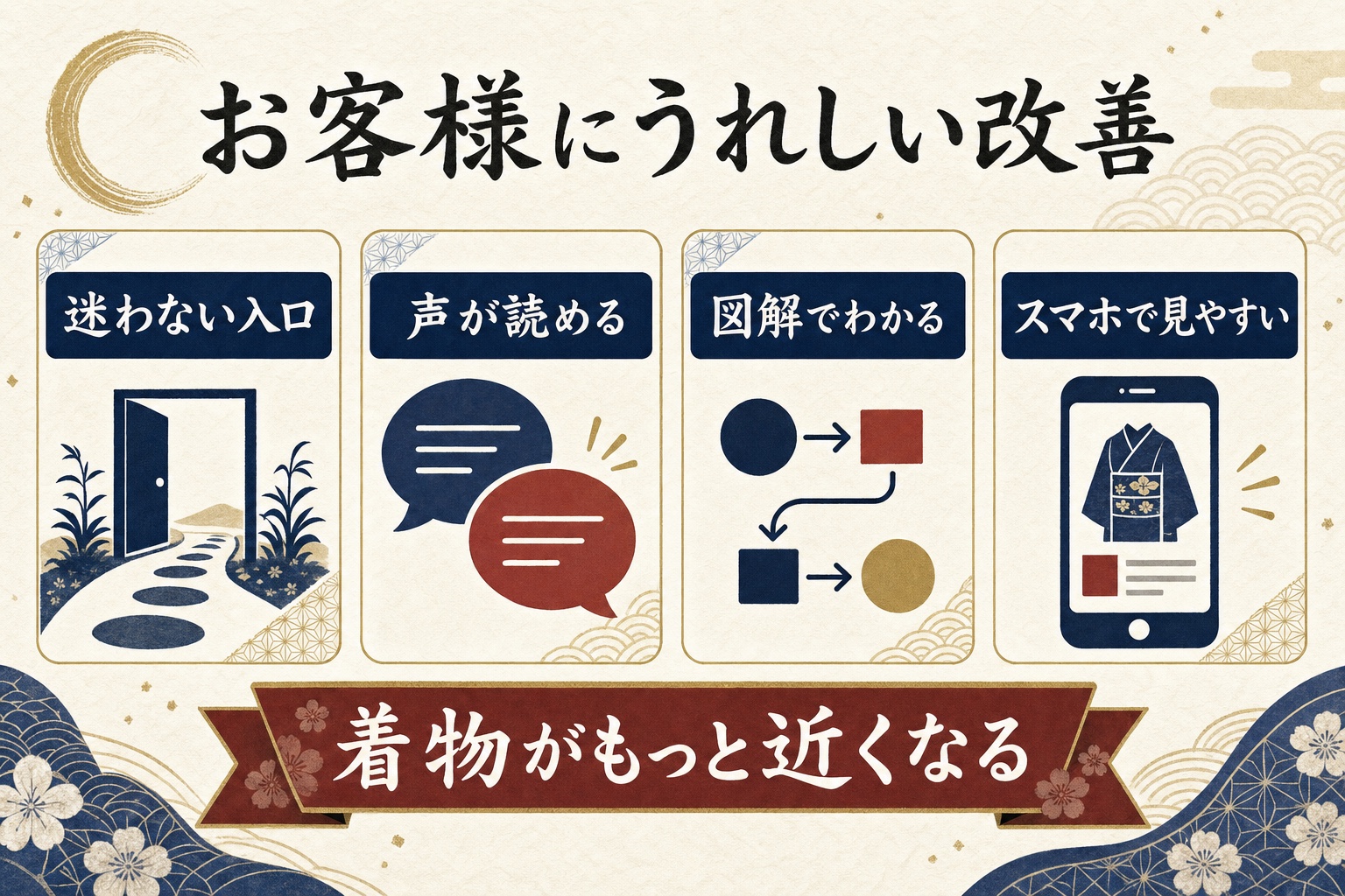 ホームページリニューアルでお客様にうれしい改善をまとめた図解