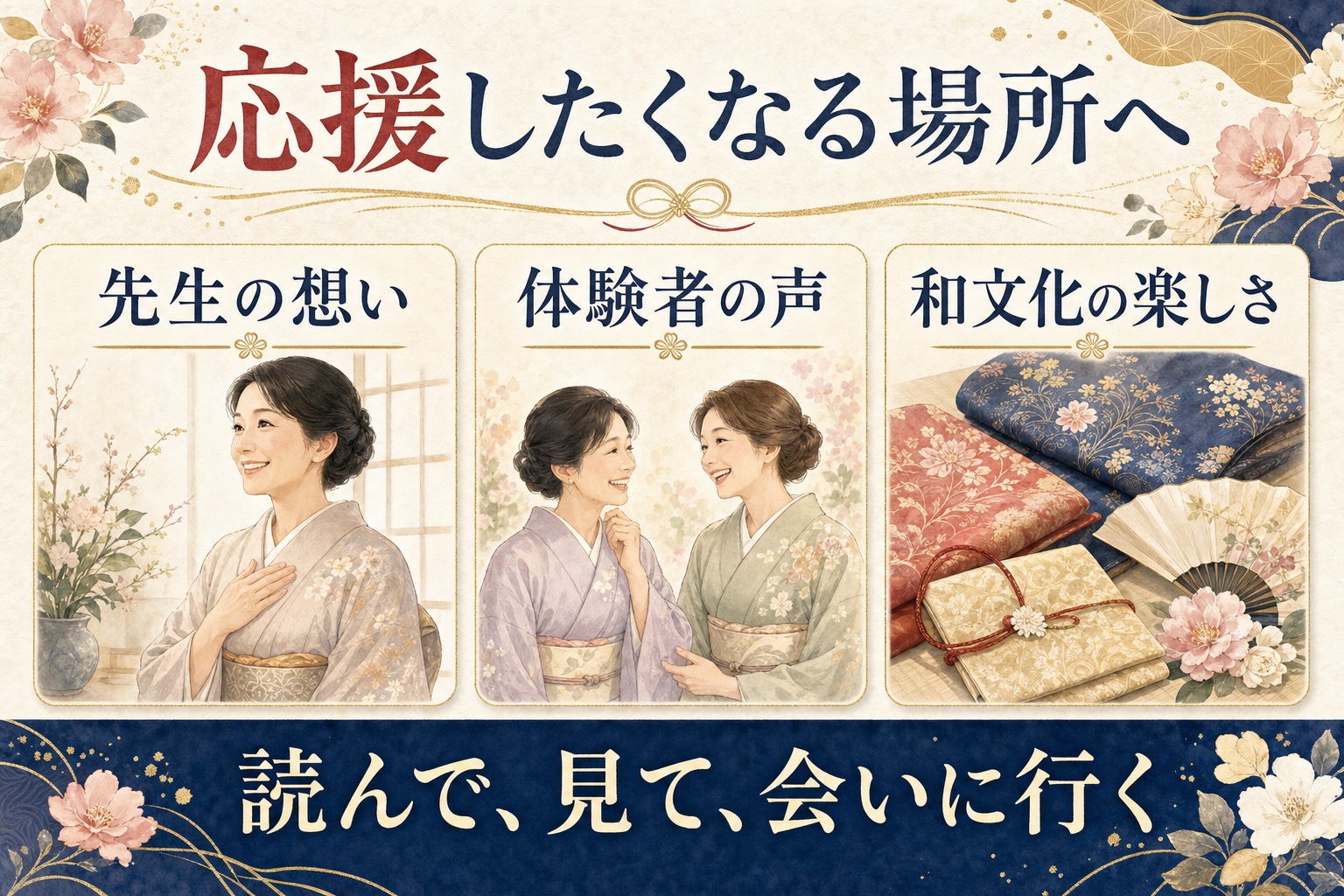 先生の想い 体験者の声 和文化の楽しさを伝える図解